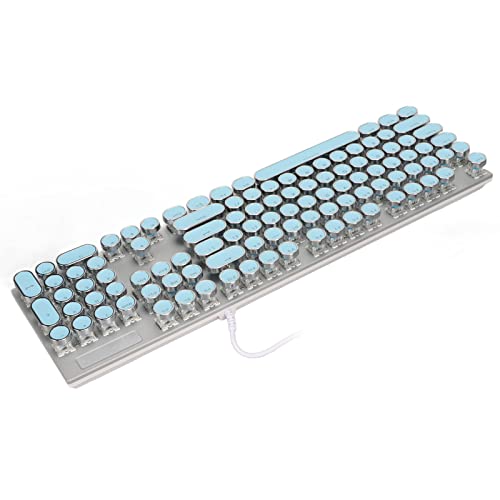 Cosiki Blue Switch レトロ スチームパンク ブルー ラウンド スイッチ メカニカル ゲーミング キーボード PC メカニカル キーボード (ブルースイッチ) Cosiki2codg9v7fm-13