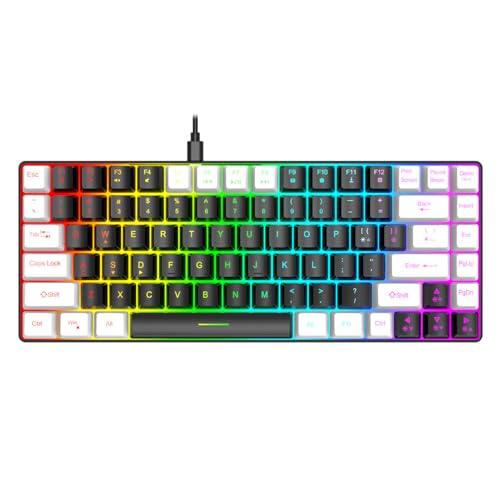 LICAEVEY ゲーミングキーボード RGBバックライト有線キーボード 84キー 静音メカニカルキーボード PCゲーマー タイピスト 旅行 持ち運び簡単 出張 (ブラック) LICAEVEYo79evtxqgw-12