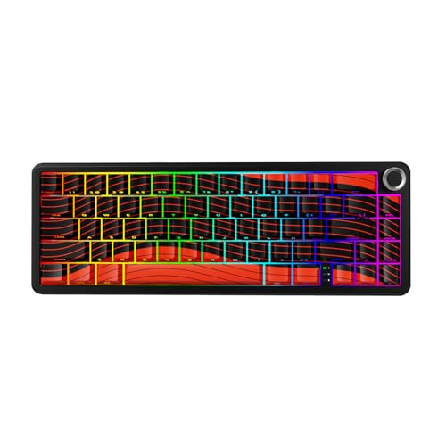 ATTACK SHARK X65PROHE ラピッドトリガー ゲーミングキーボード ワイヤレス 8kポーリングレート RT 0.01mm対応 8000Hz対応 2.4G/Bluetooth/有線 磁気スイッチ デッドゾーン調整機能 RGBバックライト 5面熱昇華PBTキーキャップ QMKウエブドライバー 技術基準適合証明番号：219-259048（黒赤）