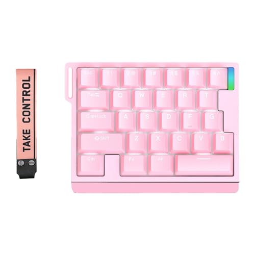 Huratui スイッチングゲーミングキーボード片手LEDホットスワップ調節可能な作動キーパッド人間工学に基づいた機械式ゲーミング