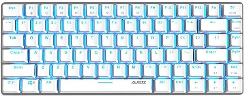 Lynrus AK33 82 キー USB 有線メカニカルキーボード単色バックライトゲーミングキーボードホワイトブラックスイッチ付き FGR5EWW
