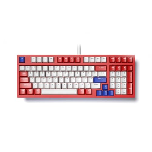 LUAMY K97 RGB メカニカルキーボード 97キー ゲーミングキーボード 赤スイッチ 耐久性とコンパクト設計 フルキーアンチゴースト 18 照明モード 人間工学に基づいたデザイン Windows Mac用