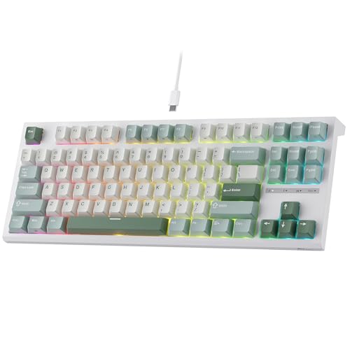 RK ROYAL KLUDGE C87 HE ラピッドトリガー ゲーミングキーボード、87キー TKL 有線 RGB メカニカルキーボード、ホール効果磁気スイッチキーボード、アクチュエーションポイント調整可能、8K Hz ポーリングレート、FPSゲーマー向け, US QWERTY