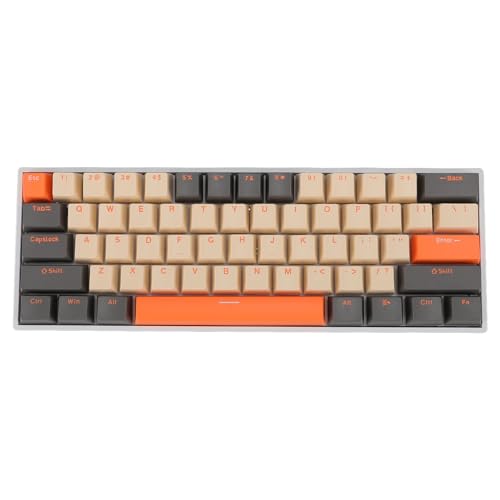 lihsong 61 キー メカニカル キーボード 60% レイアウト レッドスイッチ RGB バックライト USB C 有線 ホットスワップ可能 人間工学的 ゲーミング キーボード 勝利 lihsongyi9ha70q82