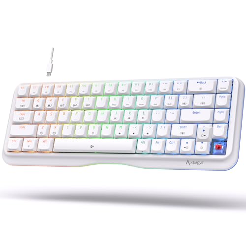 KEMOVE K68se 60% Gaming Mechanical Keyboard RGB Backlit,Linear Red Switch,Ultra-Compact 68 Key Keyboard,White