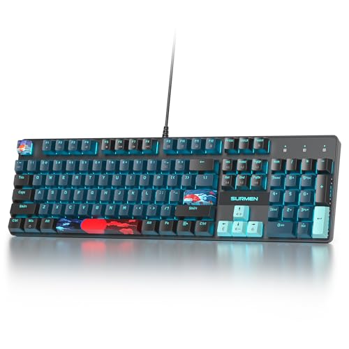 SbocKeeb RGB ゲーミングメカニカルキーボード 104キー 有線フルサイズ ナンバーパッド付き クリーミーリニアレッドスイッチ NKRO Windows ノートパソコン PCゲーマー用