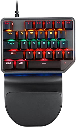 LUAMY K27片手USBゲーミングキーボード27キーラップトップPC用バックライト付き, 赤いスイッチ