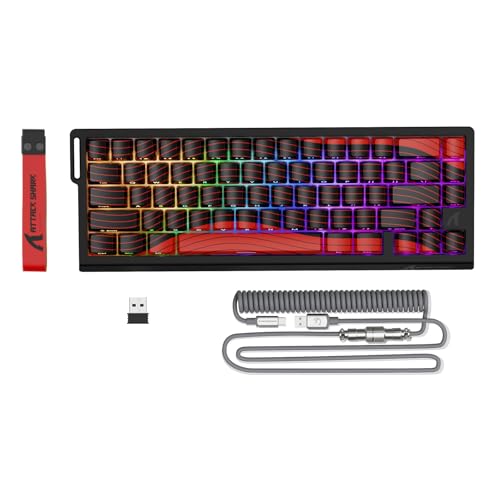 MAMBASNAKE ATTACK SHARK X68PRO HE ラピッドトリガーキーボード&X11 トライーモードゲーミングキーボードマウスセット2in1磁気スイッチ RT0.01mm 8Khz RGB ワイヤレス/有線/BT 0.125msディレイ PBT スーパーライト 60G PAW3311センサー800-22000DPI RGBマグネット充電ベース （月の夜+黒マウス）