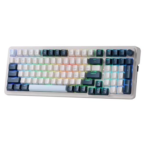 REDRAGON K686 PRO SE 98ワイヤレスガスケットrgbゲーミングキーボードのキー,3モードのアニメメカニカルキーボードw/ホットスワップソケット,専用のノブコントロール& 5層ノイズ減衰,カスタムhi-fiリニアスイッチ