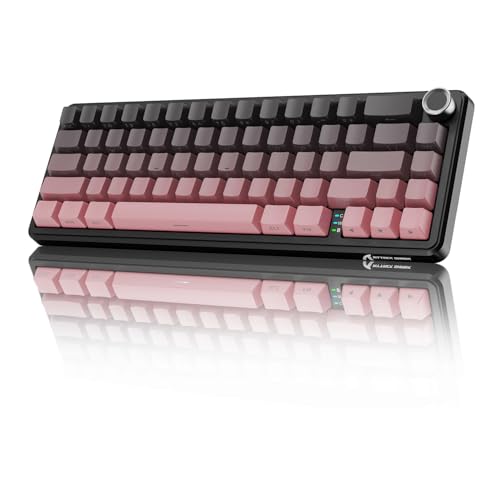 MAMBASNAKE ×ATTACKSHARK X66 ゲーミングキーボード 65%レイアウト ガスケット ホットスワップ対応 三つの接続モード 2.4Ghz無線/Bluetooth/USB-C有線 メカニカル 金属ボリュームノブ付き 南向きLED 3000mAhバッテリー RGBバックライト HIFI音 潤滑済みリニアスイッチ Win/Mac用【技適認証済み】（ラズベリー）