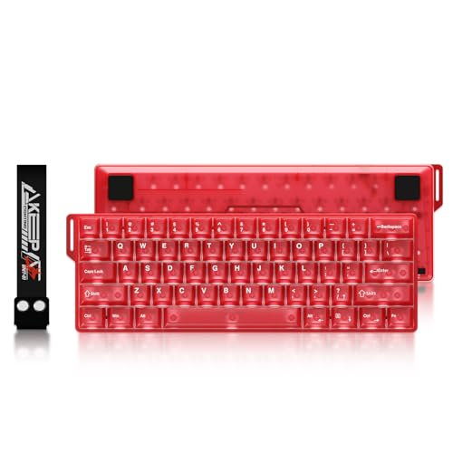 DAREU COOL60 半透明デザイン 0.01mm ラピッドトリガー対応 ゲーミングキーボード 有線8000hzポーリングレート 磁気スイッチ ホットスワップ SOCD対応 テンキーレス 60%英語配列 赤/レッド【1年間メーカー保証】 COOL60-RD