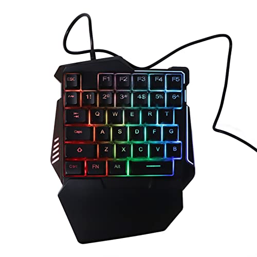 EBTOOLS 片手ゲーミングキーボード 35キー カラフル RGB バックライト ハーフキーボード プロフェッショナル USBインターフェース 人間工学キーパッド ゲーミングオフィスワーク用 EBTOOLSw6i2v0qpxm