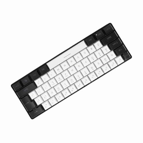 Depisuta 有線ゲーミングキーボード 61キー RGB メカニカルゲーミングキーボード LEDバックライト付き 人間工学的機械的感覚 オフィスコンピュータ PC/タイピスト/旅行用 (ホワイト)