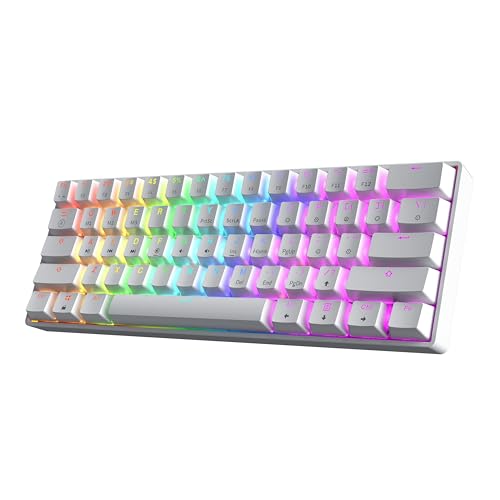 HK Gaming GK61HE 60% | 磁気メカニカルゲーミングキーボード | ラピッドトリガー 0.1mmステップ | 61キー マルチカラーRGB | 1kHz ポーリングレート | PC/Macゲーマー | US配列 (ホワイト) hkg_gk61he_us_wh_clear