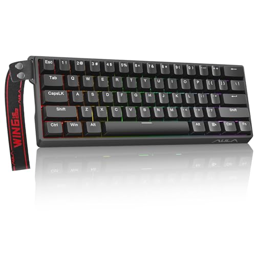 NSYCA Aula WIN60 HE 60%メカニカルキーボード 有線 ホール効果ゲーミングキーボード 磁気スイッチ ホットスワップ可能 調節可能な作動 ラピッドトリガーモード 8000Hz ポーリングレート RGBキーボード 60%デザイン