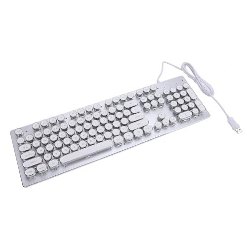 SENECESLI 104キーRGB メカニカルゲーミングキーボード バックライトUSB有線キーボード ブルースイッチ付き デスクトップPC用コンピューターキーボード (ホワイト) SENECESLI968ckqdzws-12