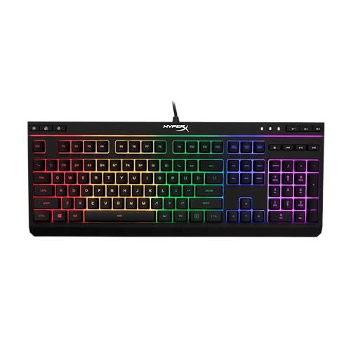 ハイパーエックス HyperX Alloy Core RGB - メンブレンゲーミングキーボード - RGB LED照明効果付き快適で静かなサイレントキー、耐スピル性、専用メディアキー、Windows 10 / 8.1 / 8/7との互換性 - ブラック HX-KB5ME2-US