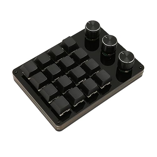 Heayzoki 片手マクロプログラマブルキーパッド USB Mini 16キー 3ノブ ホットスワップ メカニカルゲーミングキーボード ブルースイッチ付き ゲーミング オフィス用 Heayzoki89h1dorqzy