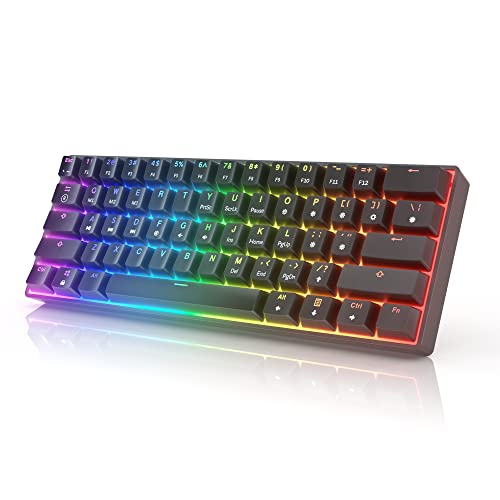 HK Gaming gk61ホットスワップ可能な機械的なキーボード - 照らさ61 キーマルチカラーRGB PC MAC ゲーマータイピスト 用 バックライト 有線ゲーミングキーボード防水プログラマブル LED（）