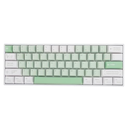 LICAEVEY 60%メカニカルキーボード ブルースイッチ ホットスワップ可能 Type C 有線/BT / 2.4G 3モード コードレスキーボード RGBバックライト付き 3000mAh充電式ミニゲーミングキーボード グリーンホワイト LICAEVEYmknt2rcq1s
