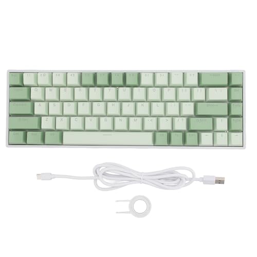 Sxhlseller LICAEVEY 60%メカニカルキーボード レッドスイッチ ホットスワップ可能 Type C 有線/BT / 2.4G 3モード 68キー コードレス ミニキーボード RGBバックライト付き 3000mAh 充電式ゲーミングキーボード グリーン LICAEVEYpf482e6cmn