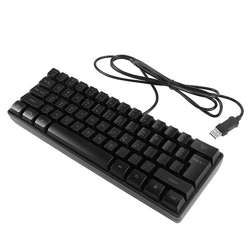 ewgrkbd 61 キー キーパッド メカニカル ゲーミング キーボード バックライト付きゲーミング キーボード 有線 USB キーボード バックライト付きキーボード RGB キーボード ブラック メカニカル キーボード コンパクト キーボード 電子 Abs Office/6/3