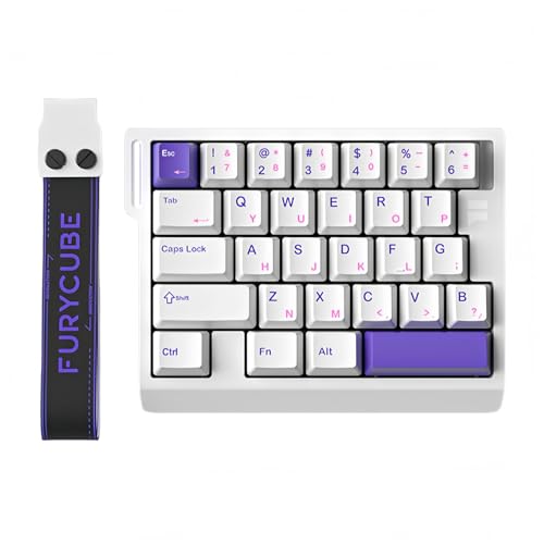 FKZ MHE30 ラピッドトリガーゲーミングキーボード ホール効果磁気スイッチ 片手ホットスワップ RGB 有線メカニカルキーボード 調節可能な作動 8K Hz ポーリングレート マクロキーパッド Eスポーツゲーマー用 (ホワイト) M30HE