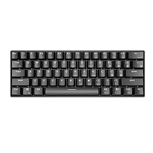 GaoAN ゲーミングキーボード オフィスや家庭に適したデュアルモードUSB有線のBluetooth 3.0ワイヤレス61キー17モノクロバックライトメカニカルゲーミングキーボード メカニカルゲーミングキーボード (色 : Black, Size : Blue Switch)