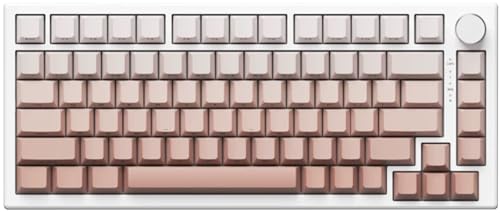 Hyekit VGN A75 ラピッドトリガー ゲーミングキーボード - 75%ホール効果磁気スイッチキーボード 調節可能な作動 キーマクロ RGB ガスケット ホットスワップ グラデーションサイドプリントキーキャップ Win/MAC用 ホワイト