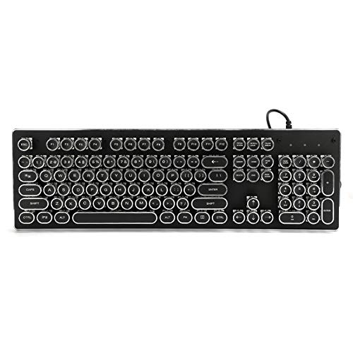 Pomya レトロ 有線 ゲーミング メカニカル キーボード キー クリック 104 キー ミックス ライト 人間工学 デザイン 敏感 便利 1.5m/4.9フィート プラグ アンド プレイ (ブラック) Pomyaxdk3fugweq-12