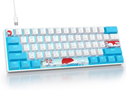 Fogruaden 有線 60% メカニカルキーボード RGB ゲーミングキーボード 60% 超コンパクト 61キー ミニ有線キーボード レッドスイッチ付き Win/Mac PCゲーマー用