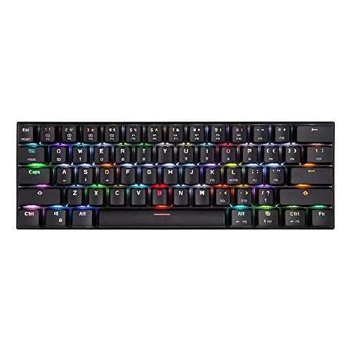 LinLong キーボード ゲーミングキーボードのBluetooth USB有線デュアルモードOutemuスイッチRGBメカニカル (Color : Black, Size : Blue Switch)