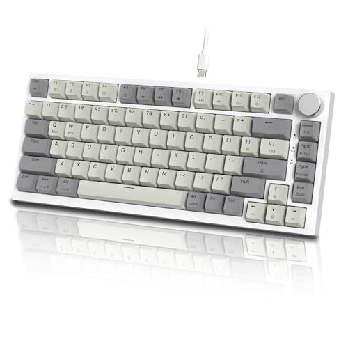 MAMBASNAKE ×ATTACK SHARK K85 ラピッドトリガー 搭載 有線 75% RGBPBT カラー マッチング ゲーム メカニカル キーボード ー 磁気メカニカルゲーミングキーボード ゲーミングキーボード ストローク調整可 pbt キーキャップ TKL ゲーミング US 配列 82キーアンチゴースト ガスケット構造 専用メディアコントロールアルミニウム合金ノブ ケーブル- グレー
