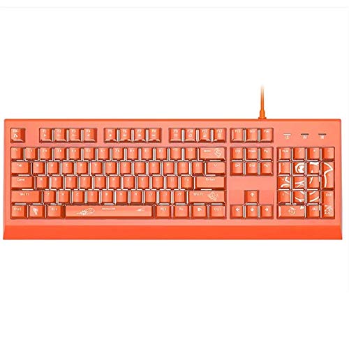 ZhaoGangLi ゲーミングキーボード USBメカニカルゲーミングキーボードブラックブルーオレンジブルー・スイッチ104のキーNKROスイッチ PC用キーボード 仕事用 ゲーム用 (Color : Orange, Size : Black Switch)