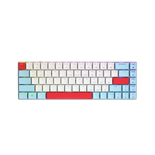 Cherry MX-LP 2.1 コンパクト ワイヤレス ゲーミング キーボード RGB MX シルバー スピードスイッチ RGB ライティング ロープロファイル MX プレシジョン スイッチ 65% サイズ 68キー (レッド ホワイト & ブルー) G80-3860LVAUS-0