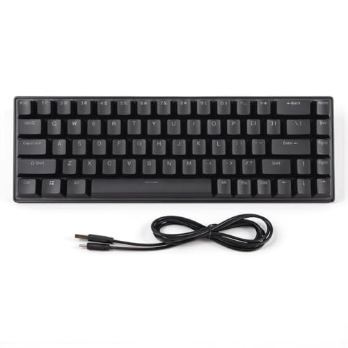Tomantery メカニカルキーボード 鮮明なキーストローク ゲーミングキーボード 68キー プラグアンドプレイ ブルースイッチ オフィス用 (ブラック) Tomanterybh54da2ivk-11