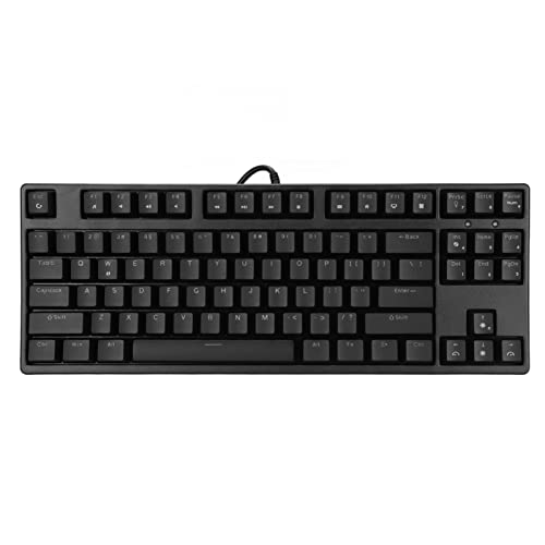 LICAEVEY メカニカルゲーミングキーボード 87キー 有線 段付き 人間工学デザイン キーボード ホワイトライト コンパクト PCキーボード ブルースイッチ付き (ブラック) LICAEVEYf5u7nzox9m-11