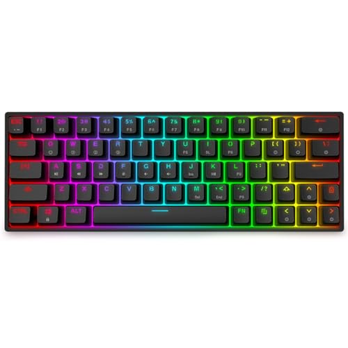 Mwting メカニカルゲーミングキーボード Gateron オプティカルスイッチバックライト付き プログラム可能キーボードスイッチ 64キー プログラム可能キーボード ブラック ブルー