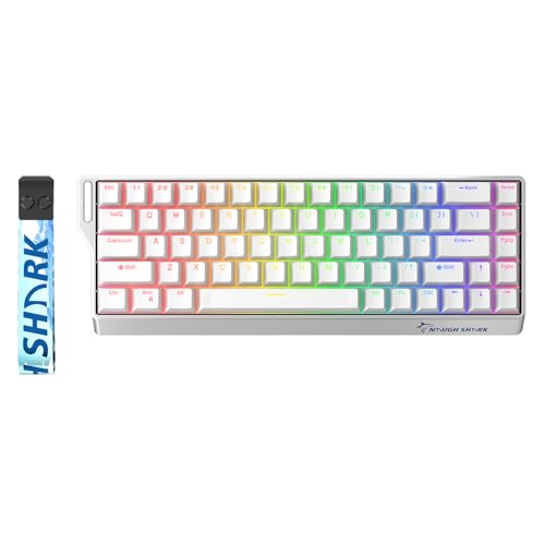 GK GAMAKAY x NaughShark NS68 ラピッドトリガー 有線ゲーミングキーボード ホール効果65%メカニカルキーボード 8KHz ポーリングレート0.01mm RT スナップタップ ウテムピーチクリスタル磁気スイッチ(ホワイトシャインスルー)