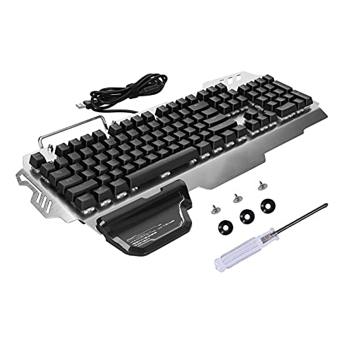LICAEVEY メカニカルキーボード 104キー USB ゲーミングキーボード アルミニウム合金 ABS コンピューターキーボード カラフル バックライト 人間工学キーボード PCゲーマー向け(青軸RGBカラフル) LICAEVEYaz1mtgnkd0-11