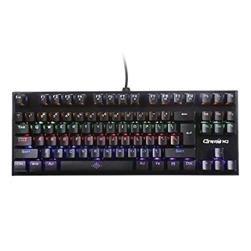 YuJieGuo ゲーミングキーボード 照光式キーボード87キーのゲーミングキーボードのUSB運営搭載3段階調節可能な明るさ調光するためのコンピュータラップトップ ゲームやタイピングに適しています