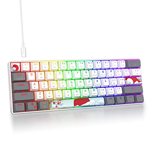 SOLIDEE 60%メカニカルゲーミングキーボード RGBバックライトミニ60%有線キーボード レッドスイッチ付き コンパクトUSB-Cキーボード Windows/Mac用 61キーアンチゴースト PC/ノートパソコンタイピングゲーム用 (61ホワイト) fab97ae6-048e-4c86-873f-f52d2babf64d