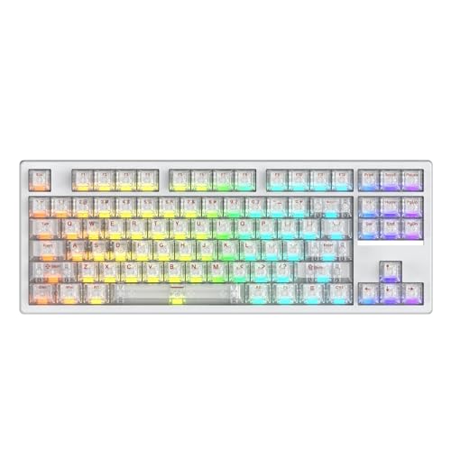 CAROTMAS IROK FE87 V2 IMC 有線メカニカルキーボード デュアル8KHZポーリングレート SODC/レイテンシー0.125MS/ARGB対応 ホットスワップ可能 ガスケット構造 ゲーミングキーボード (ホワイト)