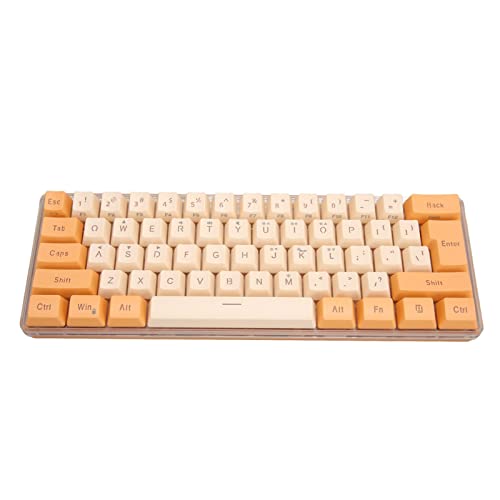 JTLB RGB バックライト付きゲーミングキーボード 61キー USB有線 線分離機能 コントラストカラー メカニカルキーボード オフィスワーク/ゲーム用 (オレンジベージュ) JTLBa87x5tqydi-12