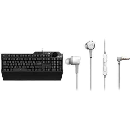 ASUS 【セット買い】ASUS ゲーミングキーボード RA04 TUF GAMING K1/JP ＋ASUS ゲーミングイヤホン ROG Cetra II Core Moonlight White PS5/PS4/PC/Switch/スマートフォン / Amazon限定2年保証 / 国内正規代理店品