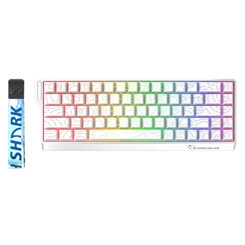 GK GAMAKAY x NaughShark NS68 ラピッドトリガー 有線ゲーミングキーボード ホール効果65%メカニカルキーボード 8KHz ポーリングレート0.01mm RT スナップタップ ウテムピーチクリスタル磁気スイッチ(白面印刷)