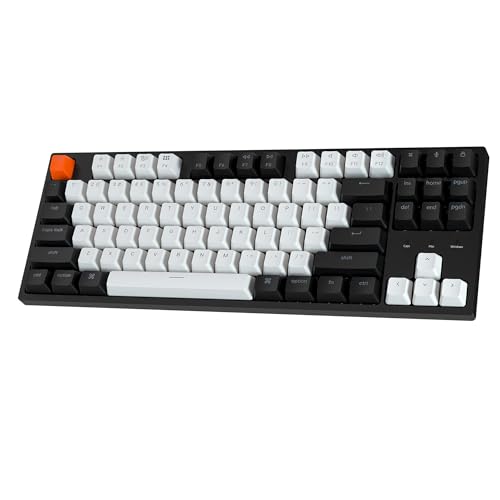 Keychron C1 TKL メカニカルゲーミングキーボード – 有線ホワイトLEDバックライトコンパクトキーボード リニアメカニカルスイッチ付き Mac&Windows対応 C1-A1-USA