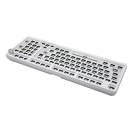 JUNENTER ホワイト Hanical キーボードキット 98 キー カスタム RGB ホットスワップ ゲーミングキーボード BT 有線接続付き DIY 愛好家向け