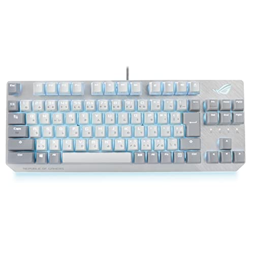 ASUS ゲーミングキーボード ROG Strix Scope NX TKL Moonlight White メカニカル 有線 日本語配列 ROG-NXスイッチ 80%レイアウト FPS RGBライティング アルミフレーム 国内正規品 X806 STRIX SCOPE NX TKL ML/NXRD/JP