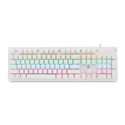LiuPinp キーボード 動力機械キーボード104個のキーのゲーミングキーボードのUSBは、コンピュータのための6つの明るい色鮮やかな9つの照明効果を運営します ゲーミングキーボード(White)